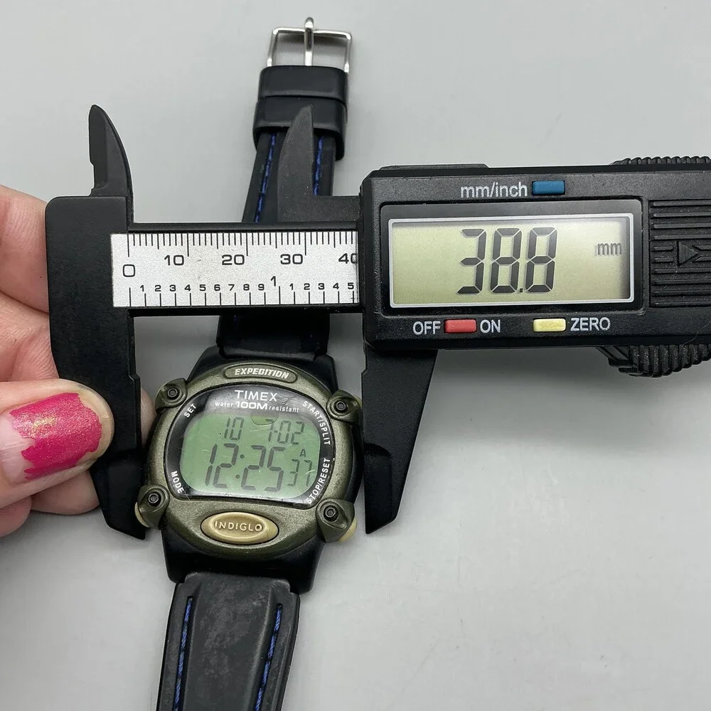 Timex Expedition Indiglo Mens Watch 39mm Digital Black Green WR 100M Timerr